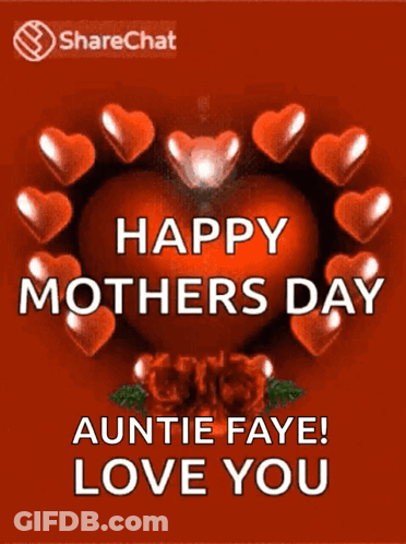 Teddy Bear Holding Flowers Saying Happy Mother's Day Auntie Nepeng GIF