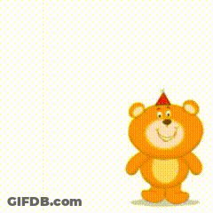 Teddy Bear Holding Flowers Saying I Love My Birthday GIF