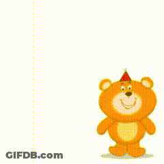 Teddy Bear Holding Flowers Saying I Love My Birthday GIF