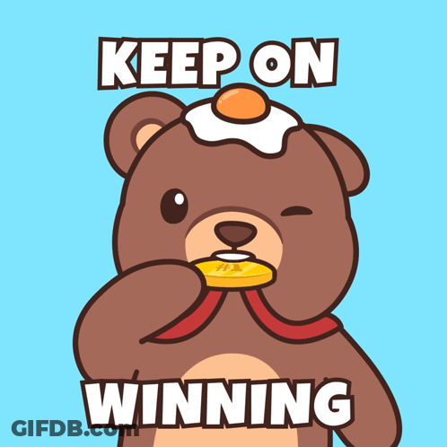 Teddy Bear Holding Gold Medal Keep Winning GIF