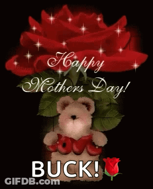 Teddy Bear Holding Heart Saying Happy Mothers Day GIF