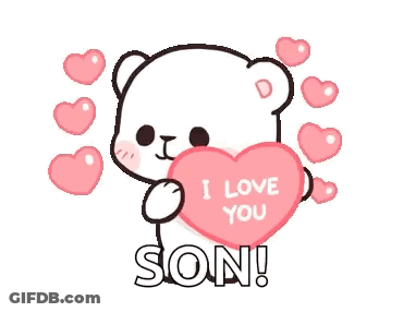 Teddy Bear Holding Heart Saying I Love You GIF