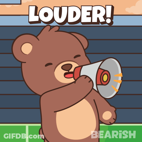 Teddy Bear Holding Megaphone Louder GIF