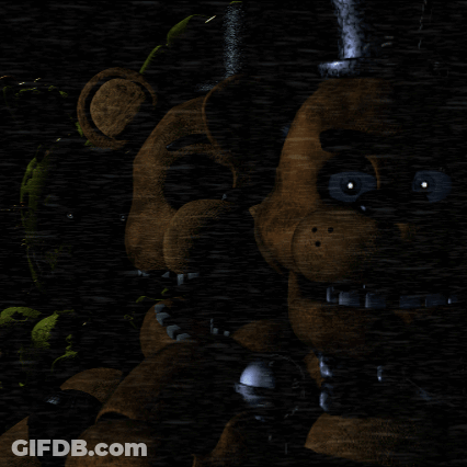 Teddy Bear Holding Microphone Next To Green Clown GIF