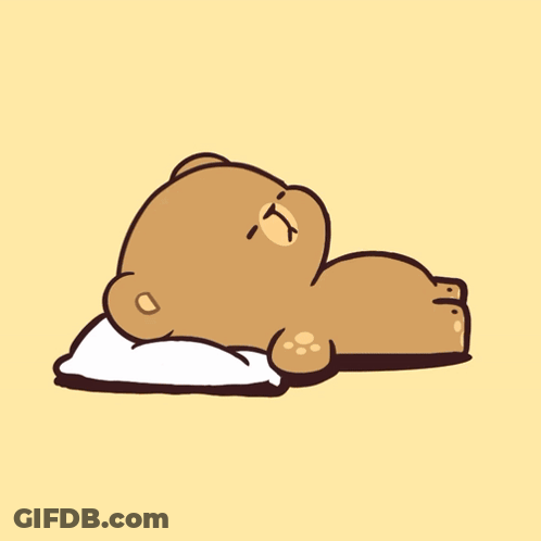 Teddy Bear Holding Phone Next To Lying Bear GIF