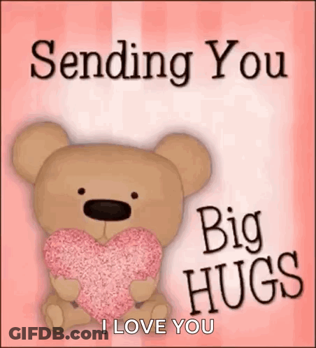 Teddy Bear Holding Pink Heart GIF