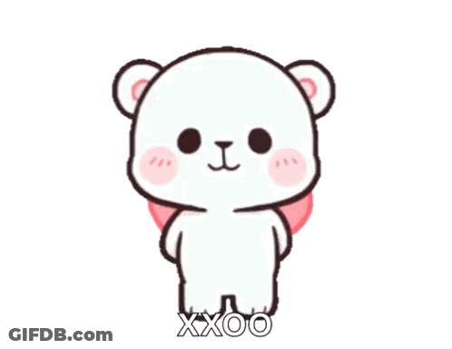 Teddy Bear Holding Pink Heart Saying I Love You GIF
