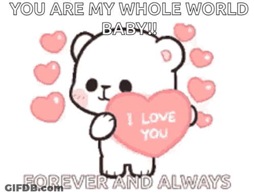 Teddy Bear Holding Pink Heart Saying I Love You GIF