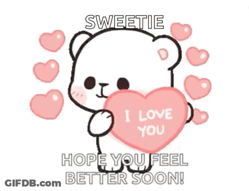 Teddy Bear Holding Pink Heart Saying I Love You GIF