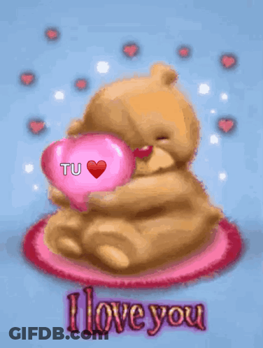 Teddy Bear Holding Pink Heart Tu GIF