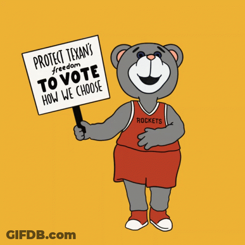 Teddy Bear Holding Protect Texans Freedom Sign GIF