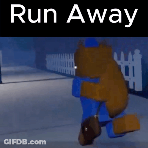 Teddy Bear Hugging Another Run Away GIF