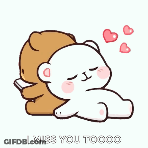 Teddy Bear Hugging Another Saying I Miss You GIF