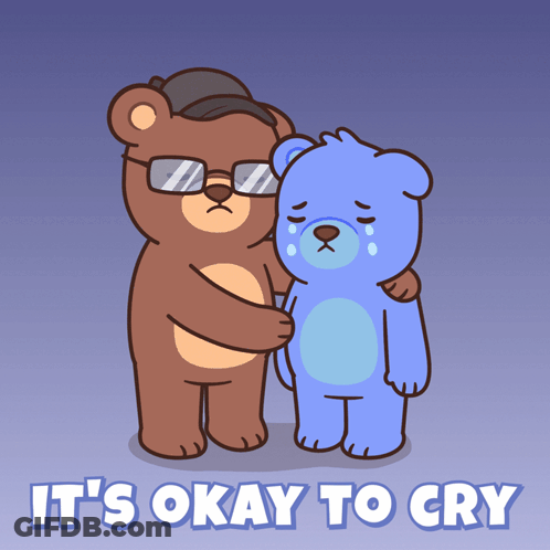 Teddy Bear Hugging Another Saying Its Okay To Cry GIF