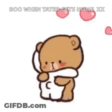Teddy Bear Hugging Another Teddy Bear Heart Eyes GIF