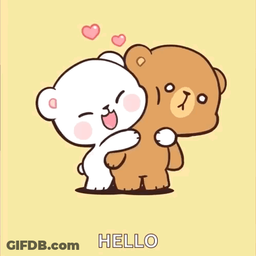 Teddy Bear Hugging Another Teddy Bear Saying Hello GIF