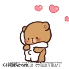 Teddy Bear Hugging Another With Heart Eyes GIF