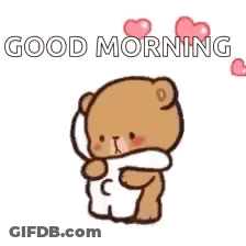 Teddy Bear Hugging Another With Hearts GIF