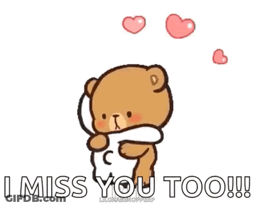 Teddy Bear Hugging Another With Hearts GIF