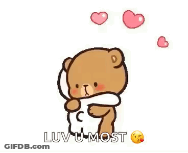 Teddy Bear Hugging Another With Hugs And Kisses GIF