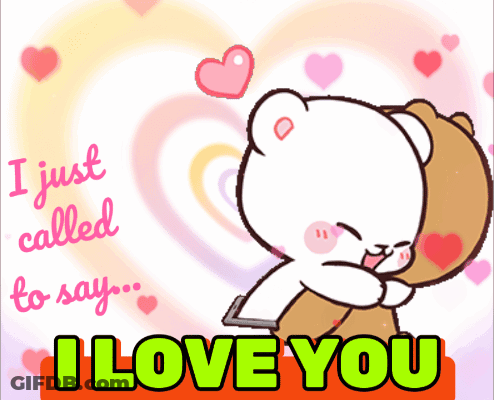 Teddy Bear Hugging Another With I Love You GIF