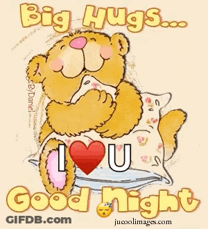 Teddy Bear Hugging Pillow GIF