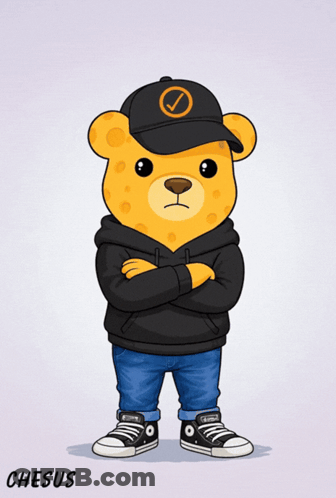 Teddy Bear In Black Hoodie And Hat Saying Who Me GIF