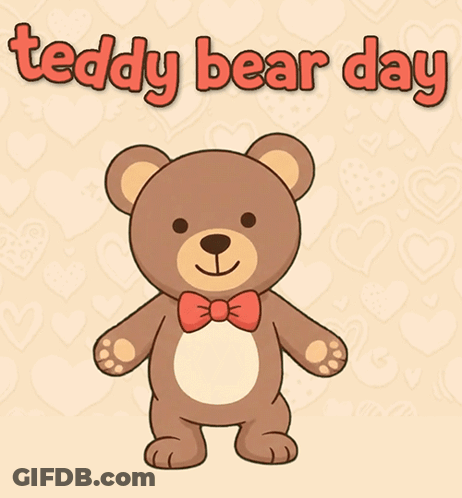 Teddy Bear In Bow Tie Saying Teddy Bear Day GIF