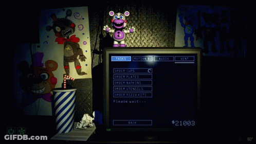 Teddy Bear In Dark Room Sign Saying Event GIF
