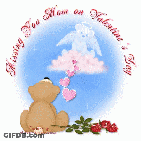 Teddy Bear In Front Of Valentine Card GIF