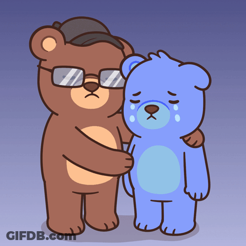 Teddy Bear In Glasses Hugging Another Teddy Bear GIF