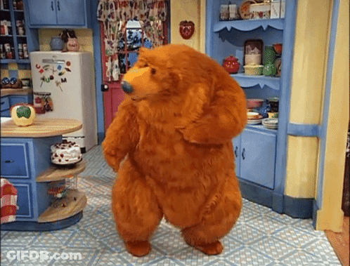Teddy Bear In Kitchen GIF