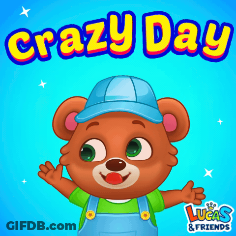 Teddy Bear In Overalls And Blue Hat GIF