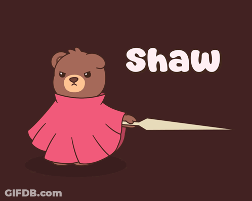 Teddy Bear In Pink Cape Holding Paper Saying Shaw GIF