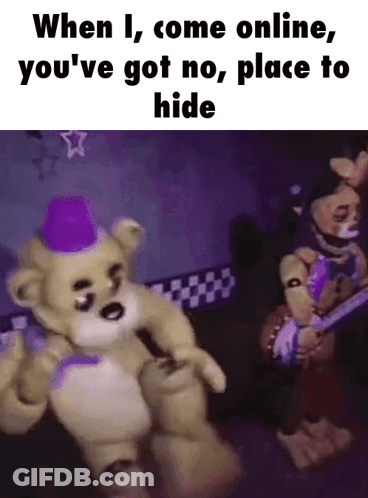 Teddy Bear In Purple Hat Dancing When I Come Online You've Got No GIF