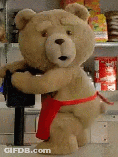 Teddy Bear In Red Apron GIF