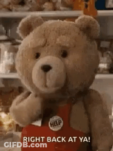 Teddy Bear In Red Help Apron GIF