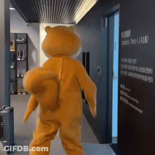 Teddy Bear In Squirrel Costume GIF