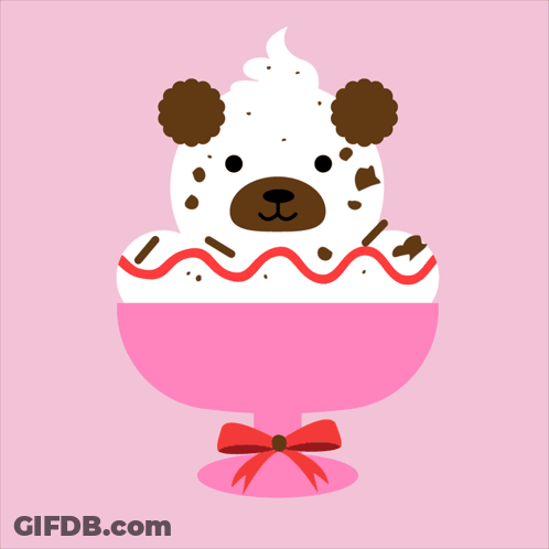 Teddy Bear In Sundae Cup GIF
