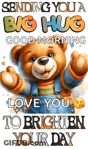Teddy Bear In Sweater And Overalls Giving Thumbs Up GIF