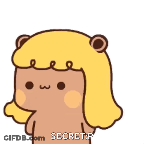 Teddy Bear In Yellow Hat Saying Secret P GIF