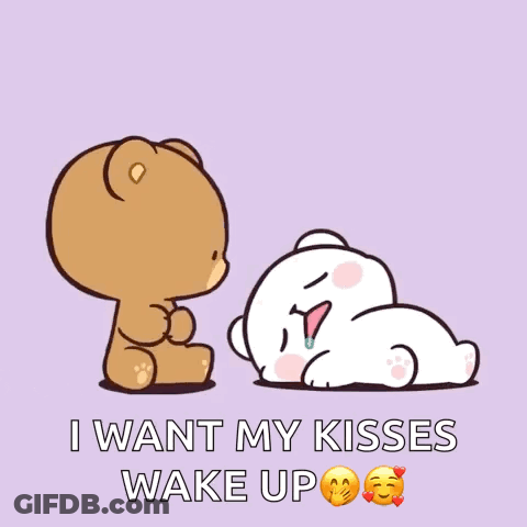 Teddy Bear Kissing Another I Want My Kisses Wake Up GIF