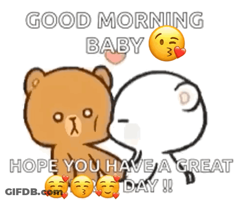 Teddy Bear Kissing Another Saying Good Morning GIF