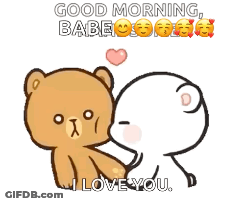 Teddy Bear Kissing Another Teddy Bear Good Morning Babe I Love You GIF