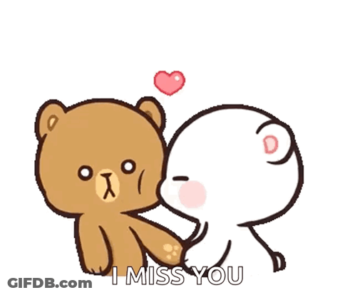 Teddy Bear Kissing Another Teddy Bear With Heart GIF
