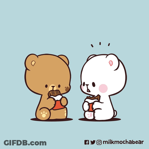 Teddy Bear Kissing White Bear GIF