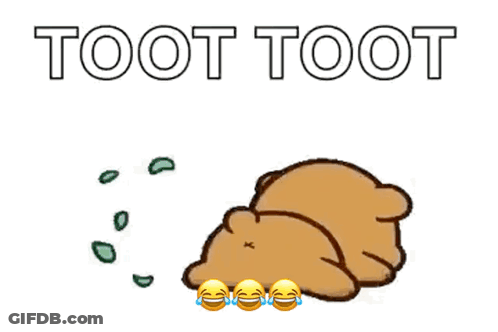 Teddy Bear Laying Down Toot Toot GIF