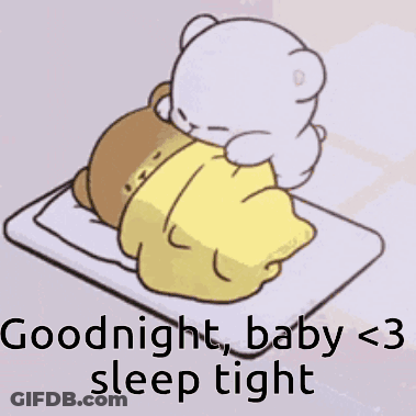 Teddy Bear Laying On Bed Goodnight Baby GIF
