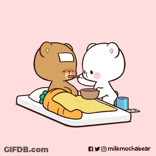Teddy Bear Laying On Bed With Cup Of Water GIF