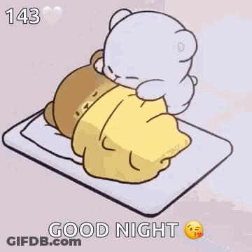 Teddy Bear Lying On Another Teddy Bear On Bed GIF